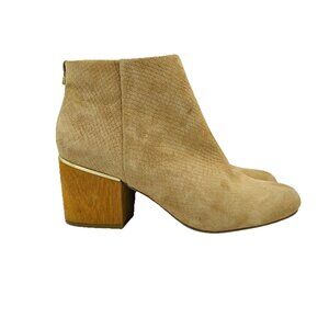 Calvin Klein Shoes Womens Size 7.5 Brown Jenna Heel Ankle Booties Zipper Boots